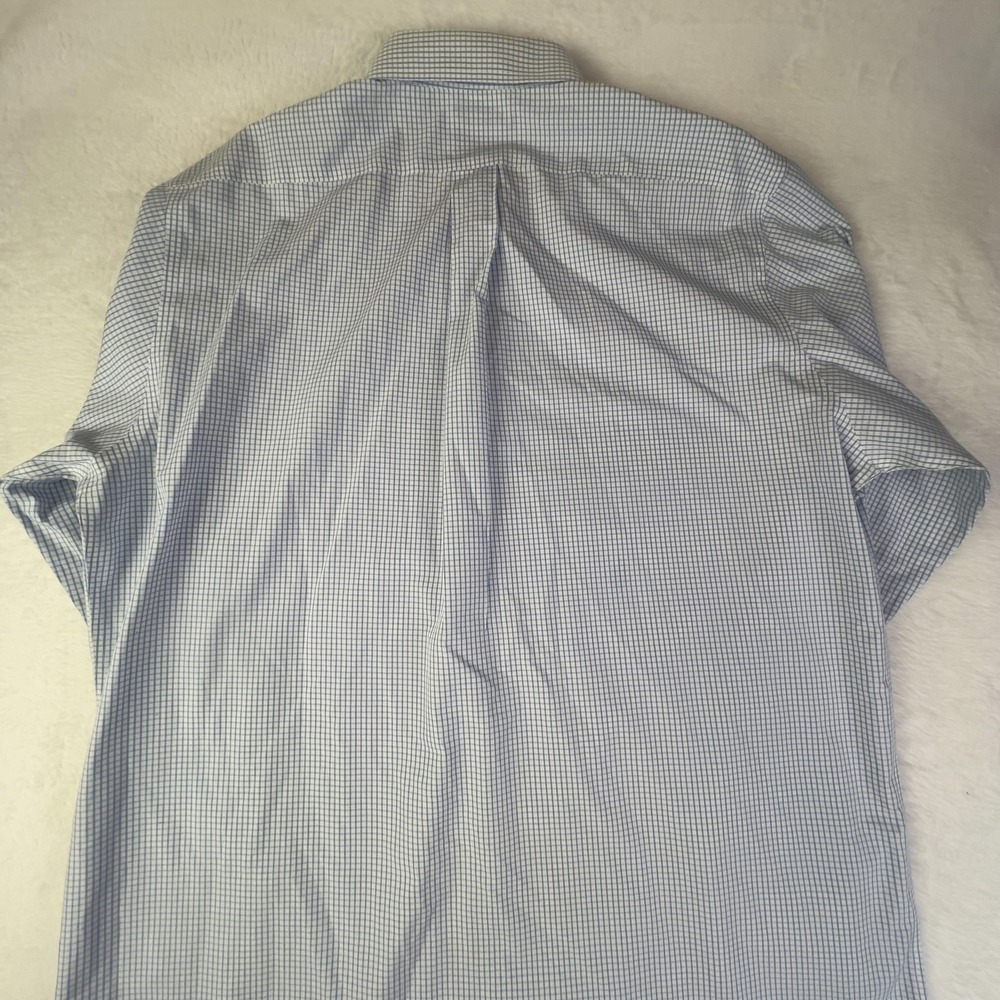 Brooks Brothers Dress Shirt Mens 17 Blue Check Non Iron Long Sleeve Cotton - Picture 3 of 8